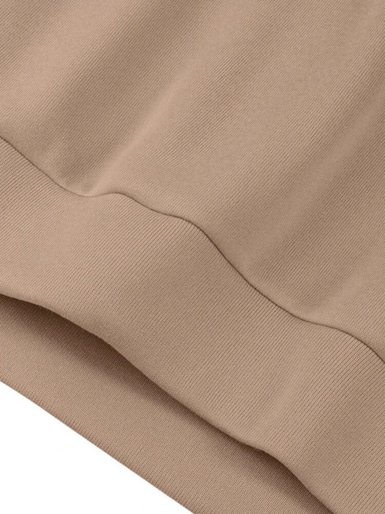 Women Puff Sleeve Crew Neck Solid Color Hem Long Sleeve Sweatshirts — view 10
