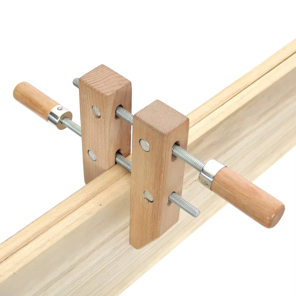 Wood Hand Screw Clamp Adjustable Wooden Handle 8/10 Inch Parallel Jaw Hardwood Construction Professional Woodworking Tool