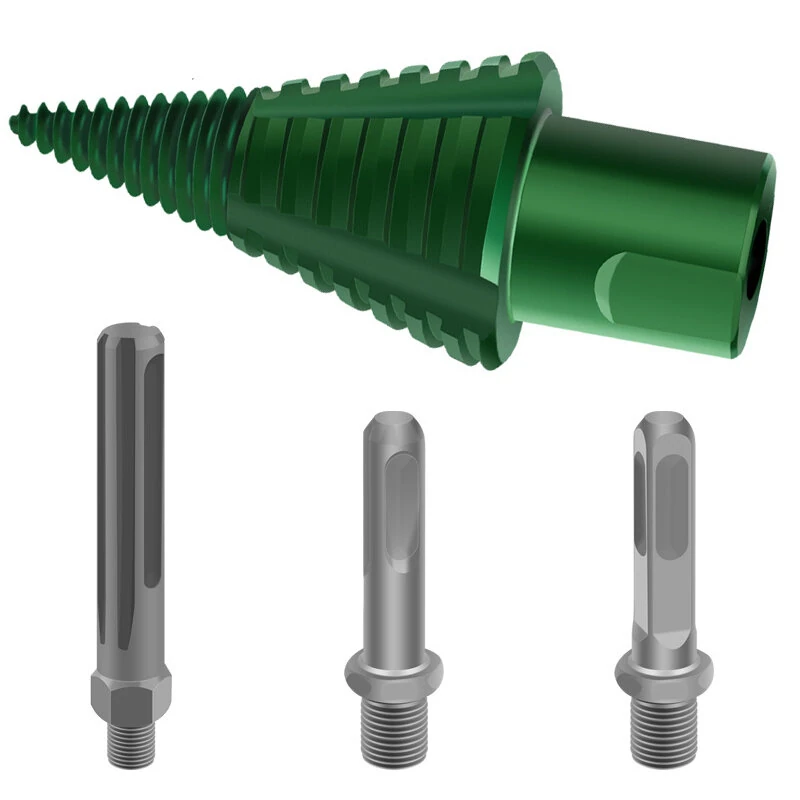 Wood Splitter Drill Bit Carbon Steel High Frequency Cutting Spiral Design Fits Electric Hammer Round Square Handle Tree Stump Removal Firewood Splitting — view 2