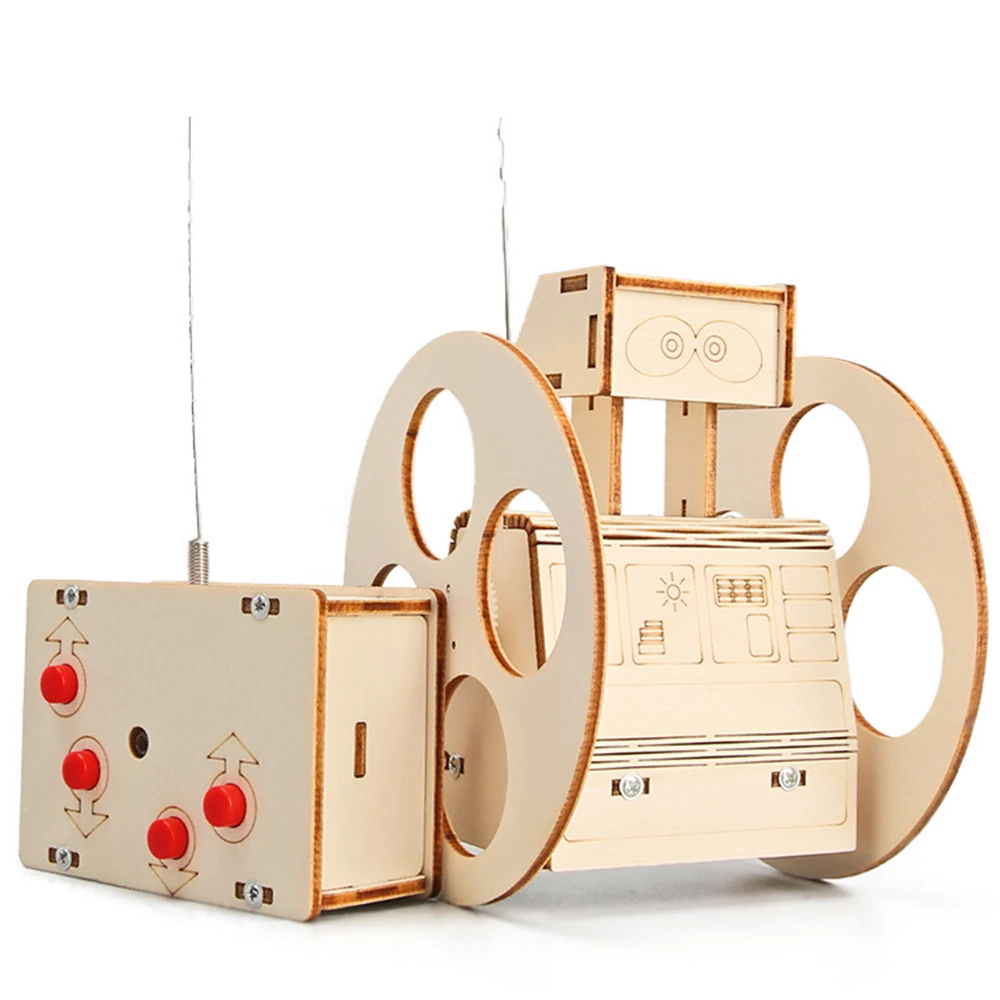 Wooden Remote Controlled Balancing Robot Model Assembly Kit DIY Children's Science Experiment Education Puzzle Toy Student Technology Small Production — view 2