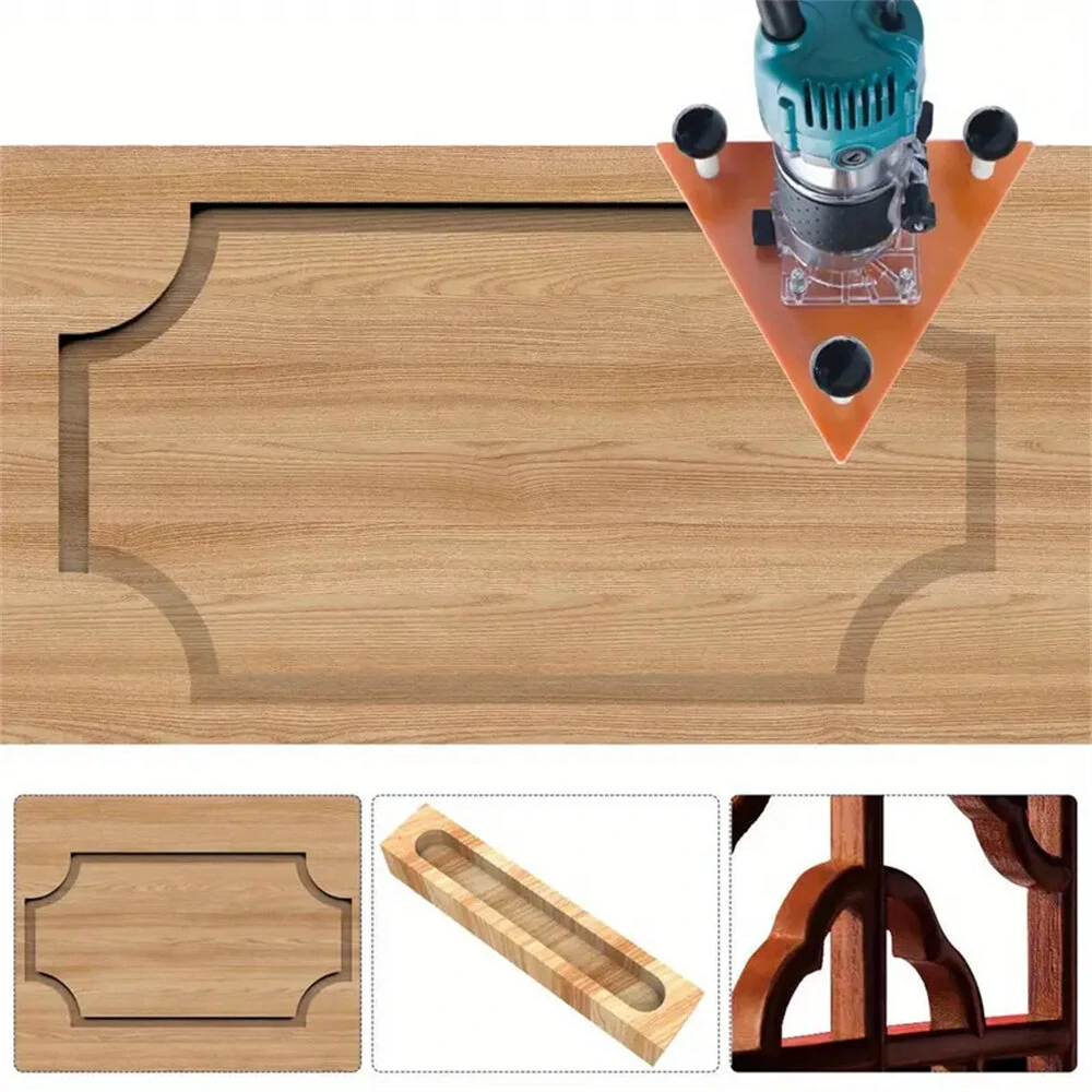 Woodworking Milling Groove Balance Board Flip Plate Trimming Machine Router Base Triangular Plate For Slotting And Chamfering — view 7