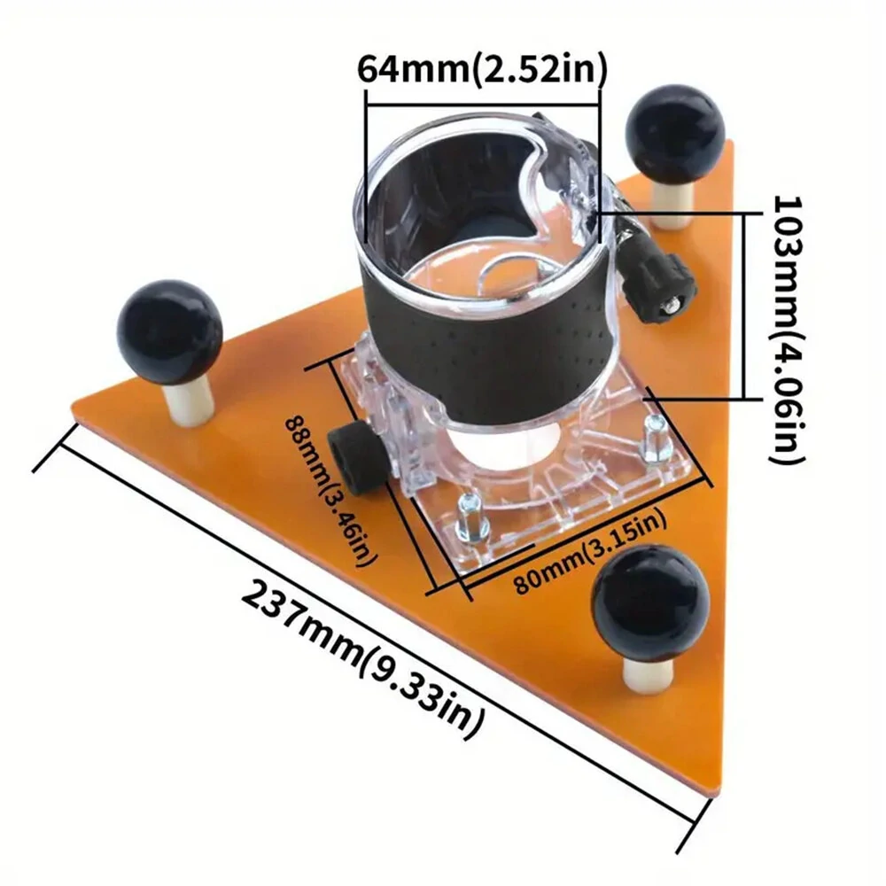 Woodworking Milling Groove Balance Board Flip Plate Trimming Machine Router Base Triangular Plate For Slotting And Chamfering — view 8
