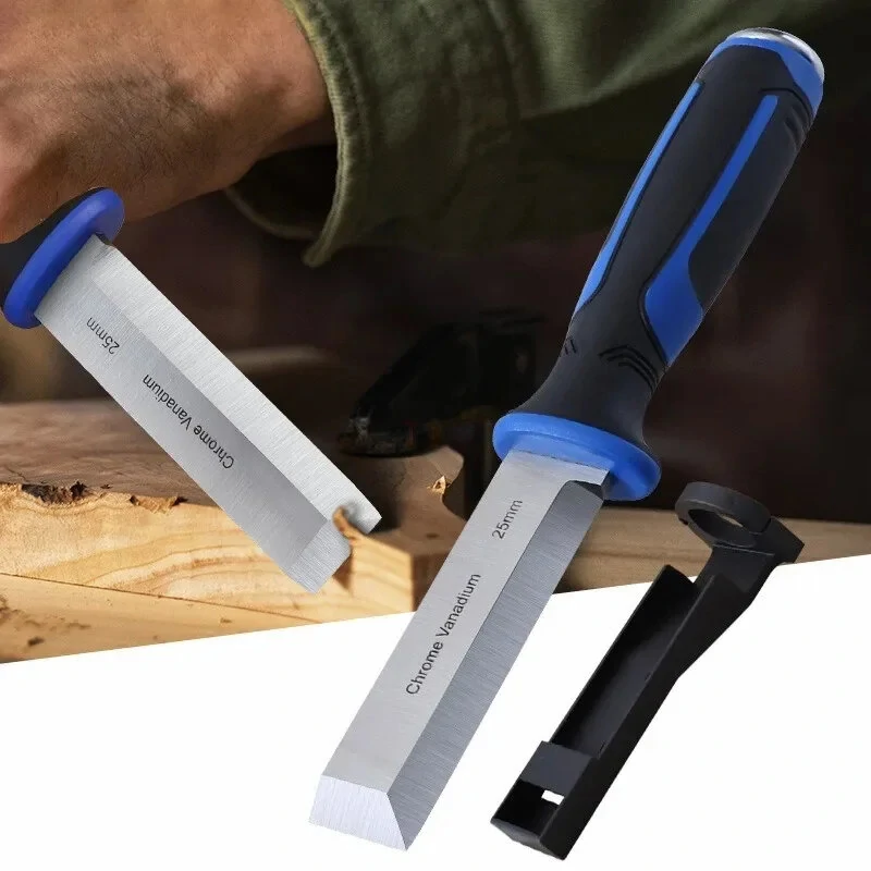 Woodworking Right Angle Chisel Hand Chisel with Hammer Function Multi-functional Slotting Chisel Flat Chisel Carpenter Carving — view 3