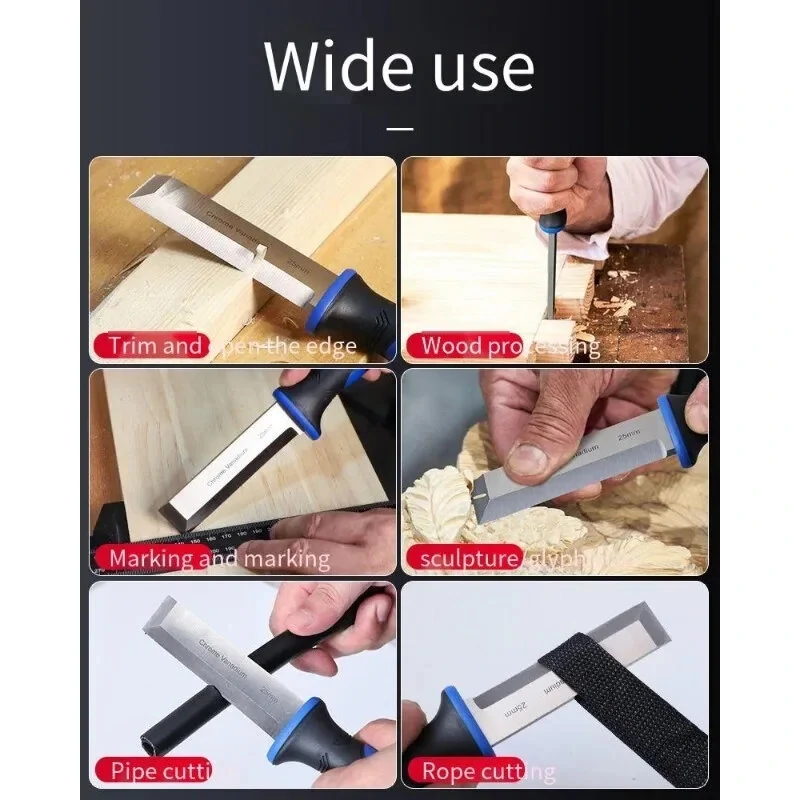 Woodworking Right Angle Chisel Hand Chisel with Hammer Function Multi-functional Slotting Chisel Flat Chisel Carpenter Carving — view 7