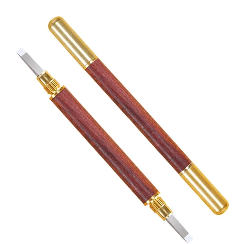 Woodworking Stone Knife Carbide Engraving Chisel Set with Split Stamp Knife with a Portable Bag for Seal Engraving Stone Letters — view 4