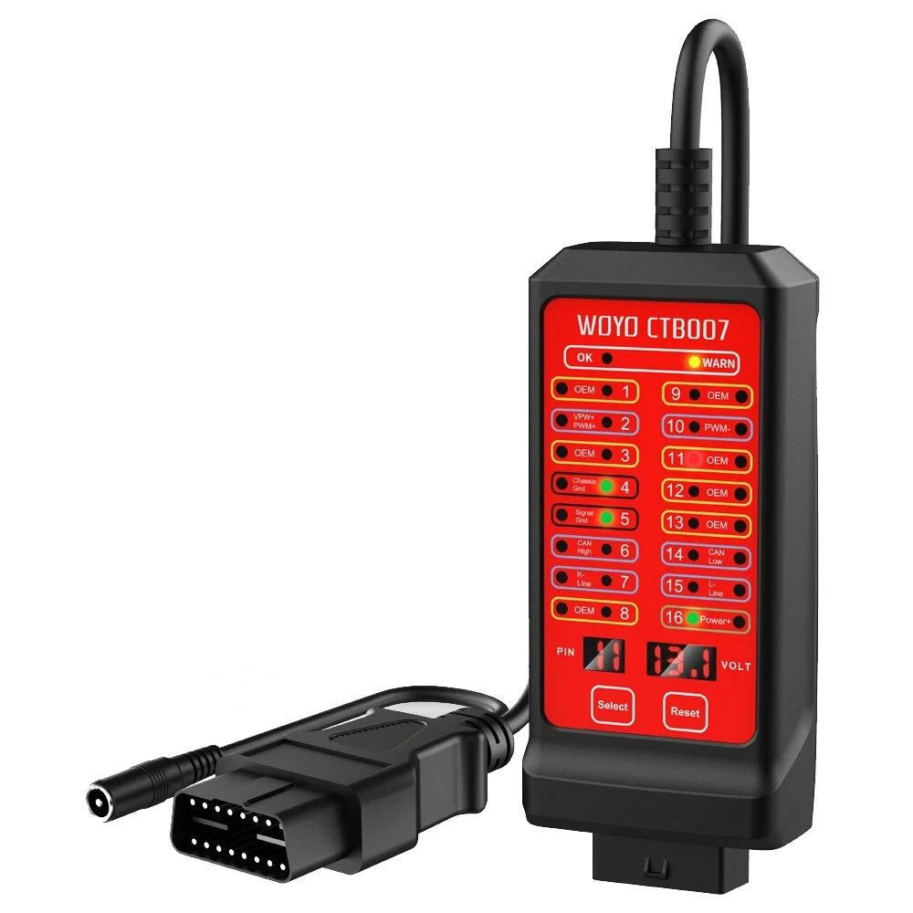 WOYO CTB007 16Pin 75cm /150cm Cable OBD2 Diagnostic Tool 12V 24V Socket Tester Box — WOYO