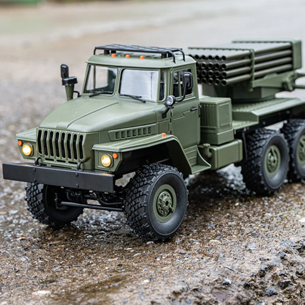 WPL B36-2 1/16 2.4G 6WD RTR Rc Car Hail Rocket Launcher BM-21 Military Truck Rock Crawler Vehicle Models Toy Proportional Control — WPL