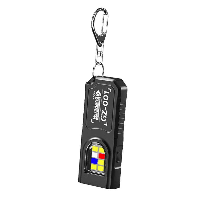 WS-GZ001 Multifunctional LED Keychain Flashlight USB Rechargeable Mini Torch with COB Work Light Keyring Camping Walking Pocket Lamp — view 8