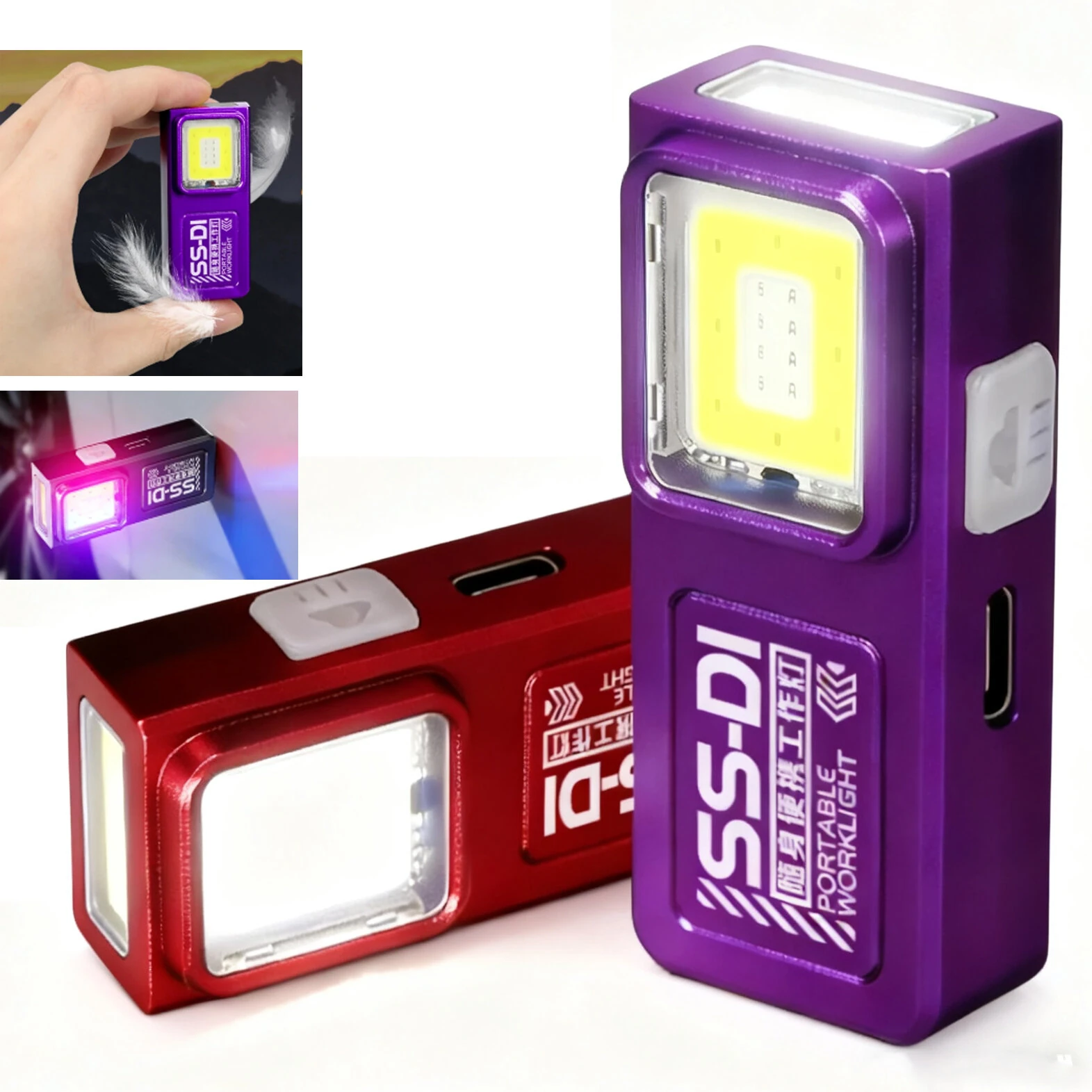 WS-SSD1 LED COB Mini Flashlight USB Rechargeable Mini Torch Portable EDC Working Light With Magnet Outdoor Emergency Hiking Fishing Lantern — Pricio