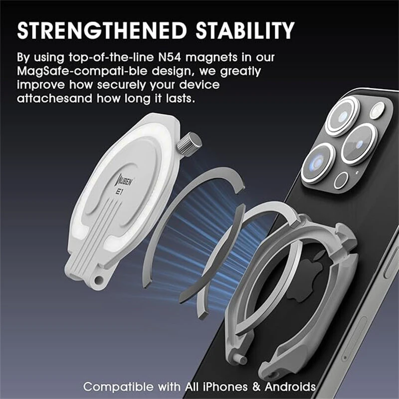 WUBEN E1 300 Lumens LED Photography Selfie Light for Phone Outdoor Camping 3 Light Modes Rechargeable Magnetic Portable Ring Fill Light EDC Mini Keychain Flashlight — view 9