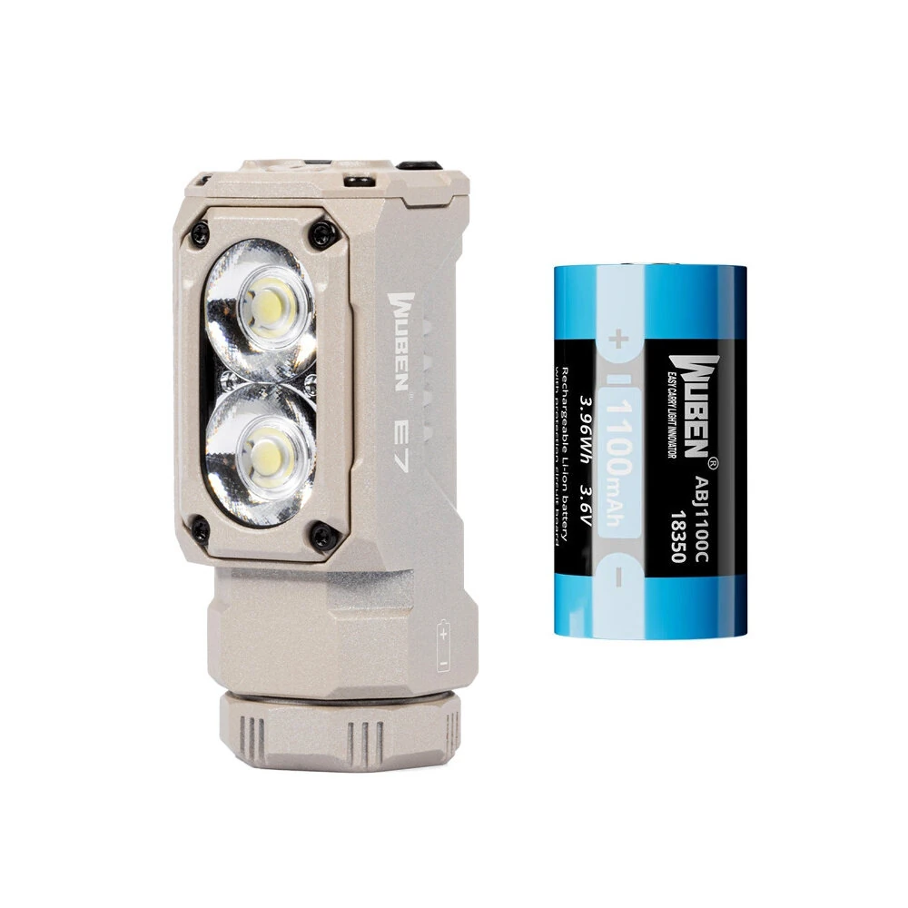 WUBEN E7 2in1 1800 Lumens LED Headlamp Rechargeable Flashlight 18350 18650 Battery Compact EDC Min Torch  Magnetic Tail Work Lamp Waterproof Headlight For Outdoor Camping Running Hiking Fishing — view 2