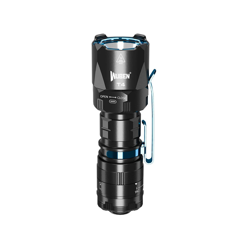 WUBEN T4 401M EDC Tactical Flashlight 850LM USB Rechargeable with Battery Small Keychain Flashlight Powerful Long Throw LED Mini Torch Pocket Light — view 6