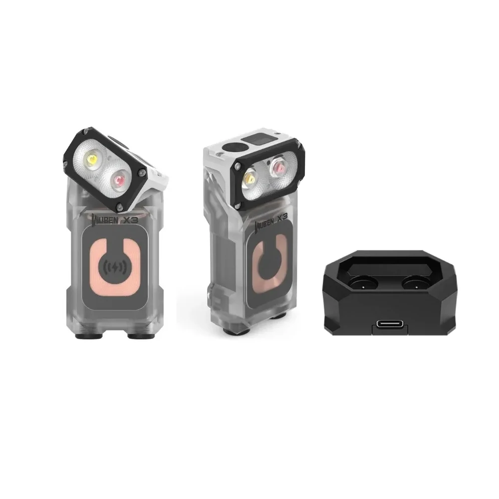 WUBEN X3 Owl 700LM Mini LED Keychain Flashlight 180° Rotating Head Best EDC Flashlight Wireless Charging Base Ultra-light Weight Mini Torch Camping Tent Lamp — view 10
