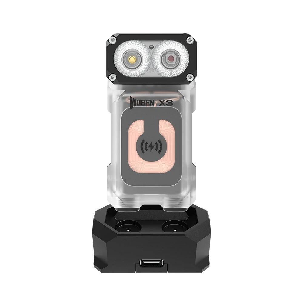 WUBEN X3 Owl 700LM Mini LED Keychain Flashlight 180° Rotating Head Best EDC Flashlight Wireless Charging Base Ultra-light Weight Mini Torch Camping Tent Lamp — view 6