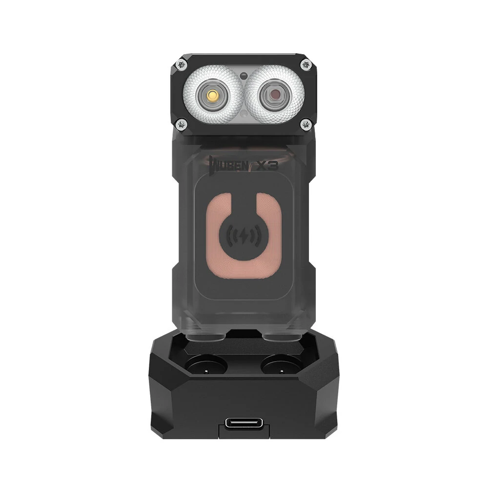 WUBEN X3 Owl 700LM Mini LED Keychain Flashlight 180° Rotating Head Best EDC Flashlight Wireless Charging Base Ultra-light Weight Mini Torch Camping Tent Lamp — view 7