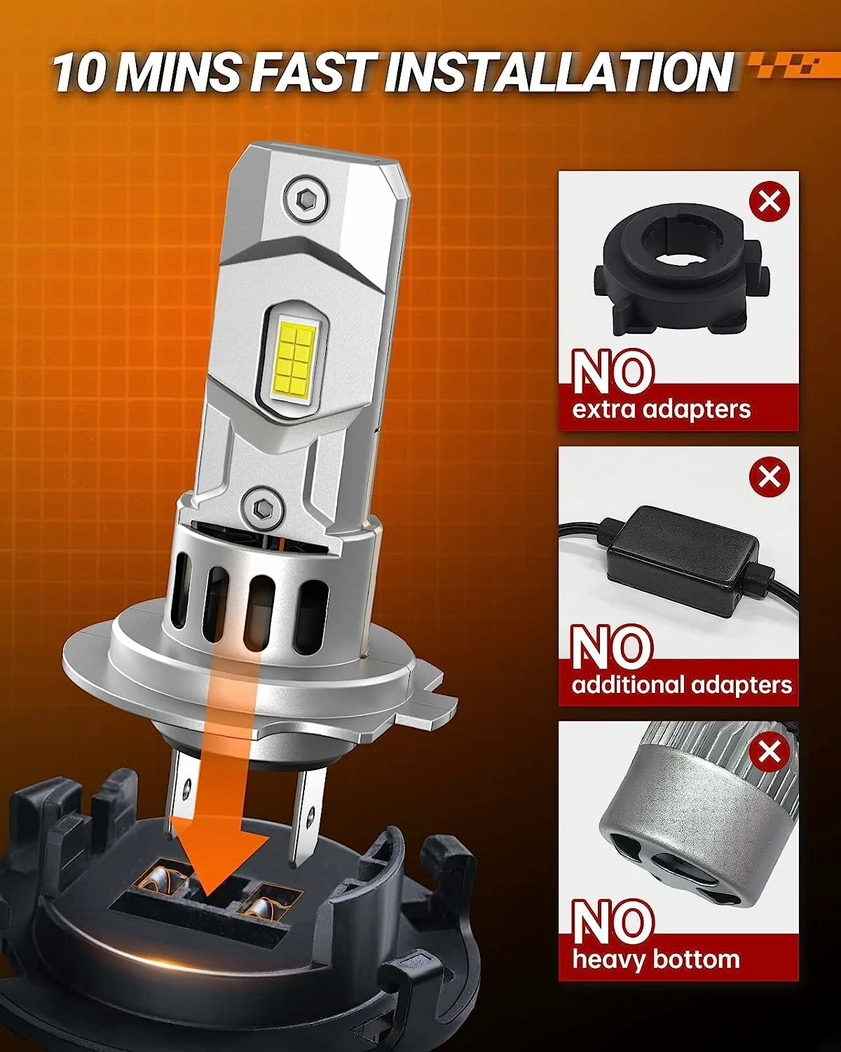 X3S H7 LED Car Headlight Modification Parts Automotive Front Light — view 4