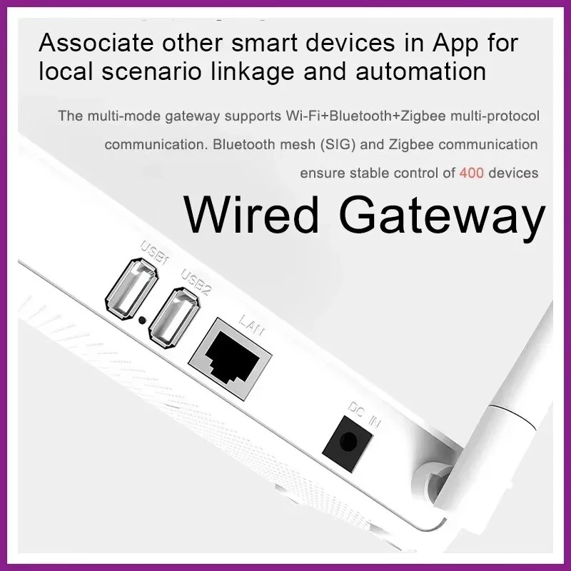 X5 Tuya Smart Zigbe 3.0 Gateway bluetooth Hub with Network Cable Socket Wired Connection Smart Life Voice Control with Alexa Google Home — view 4