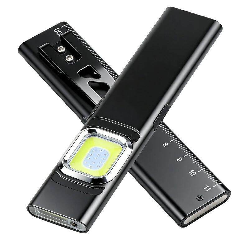 X505 EDC Rechargeable Laser Flashlight UV COB Work Light Magnetic Base Type-C 450mAh Pocket Waterproof LED Pen Light with Integrated Ruler — BIKIGHT