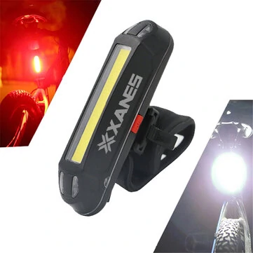 XANES 2 in 1 500LM Bicycle USB Rechargeable LED Bike Light Taillight Ultralight Warning Night — XANES