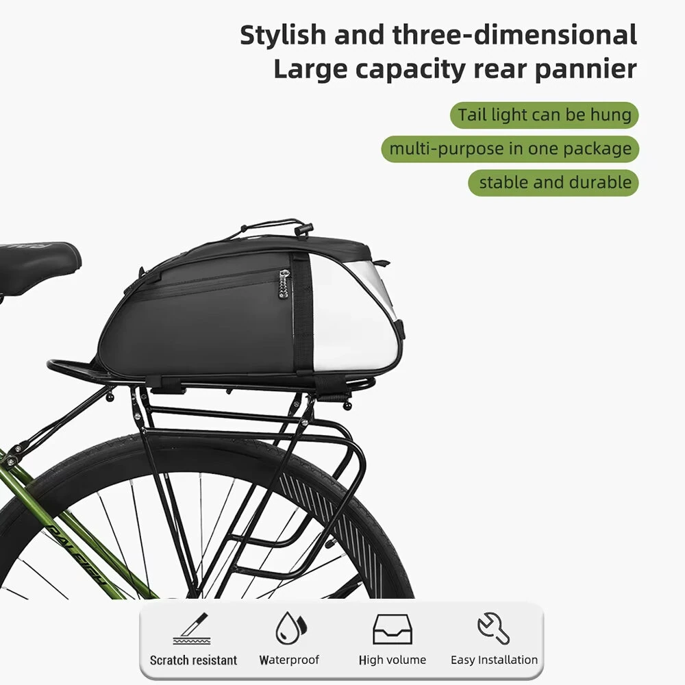 XANES 4L Bicycle Pannier Bag Multi-Purpose Wear-resistant Bike Rear Rack Bag Night Reflective Cycling Camel Bag for MTB — view 9