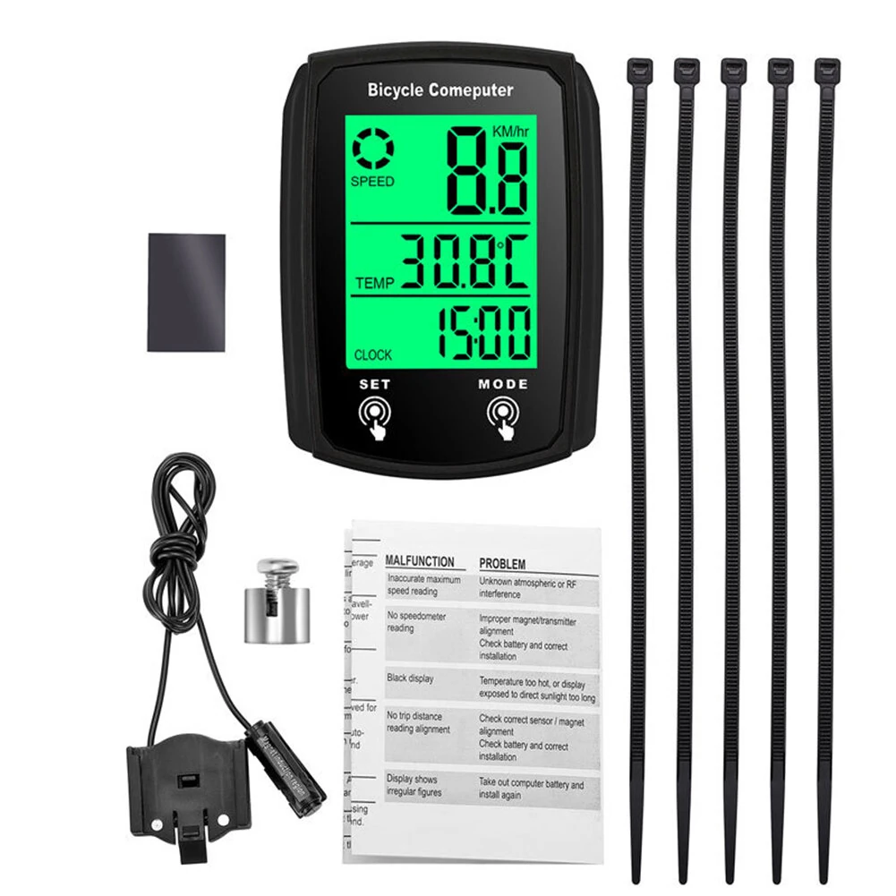 XANES Bicycle Computer LCD Digital Wired Cycling Computer Speedometer Bike Speed Odometer With Backlight bike Accessories — view 5