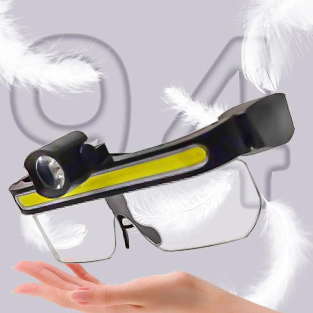 XANES LED Glasses Light Multifunctional Outdoor Sports Goggles with Head Light Type-C Charging Waterproof Anti-fog Impact Lens Headlight Glasses for Cycling Fishing — view 8