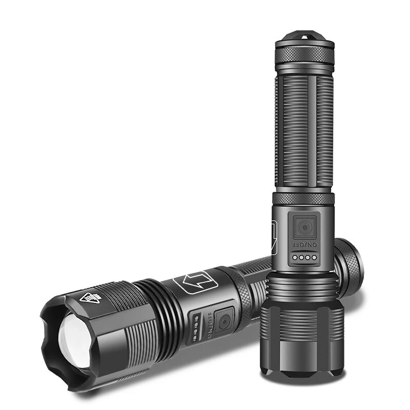 XANES® XHP50 1800lm Powerful Long Range Zoomable Flashlight Kit with 18650 Li-ion Battery USB Rechargeable & Power Display Mini Torch Focus Adjustable Tactical Light — view 4