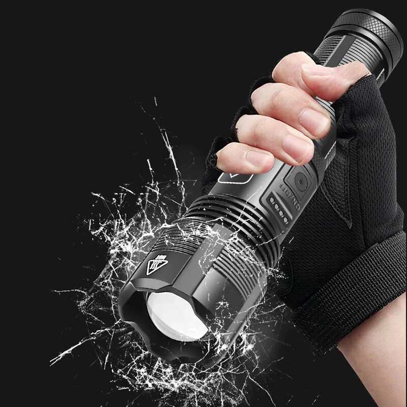 XANES® XHP50 1800lm Powerful Long Range Zoomable Flashlight Kit with 18650 Li-ion Battery USB Rechargeable & Power Display Mini Torch Focus Adjustable Tactical Light — view 8