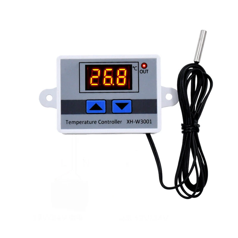 XH-W3001 10A 12V 24V 220V AC Digital LED Temperature Controller for Incubator Cooling Heating Switch Thermostat NTC Sensor — view 2