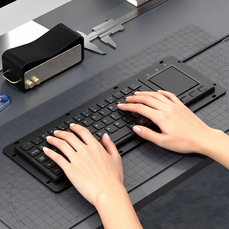 Xiao Dai Shu DS-9898 Trackball Touch Industrial Keyboard 64-Key USB Integrated Touchpad Gesture Control Keyboards for CNC PC — view 3