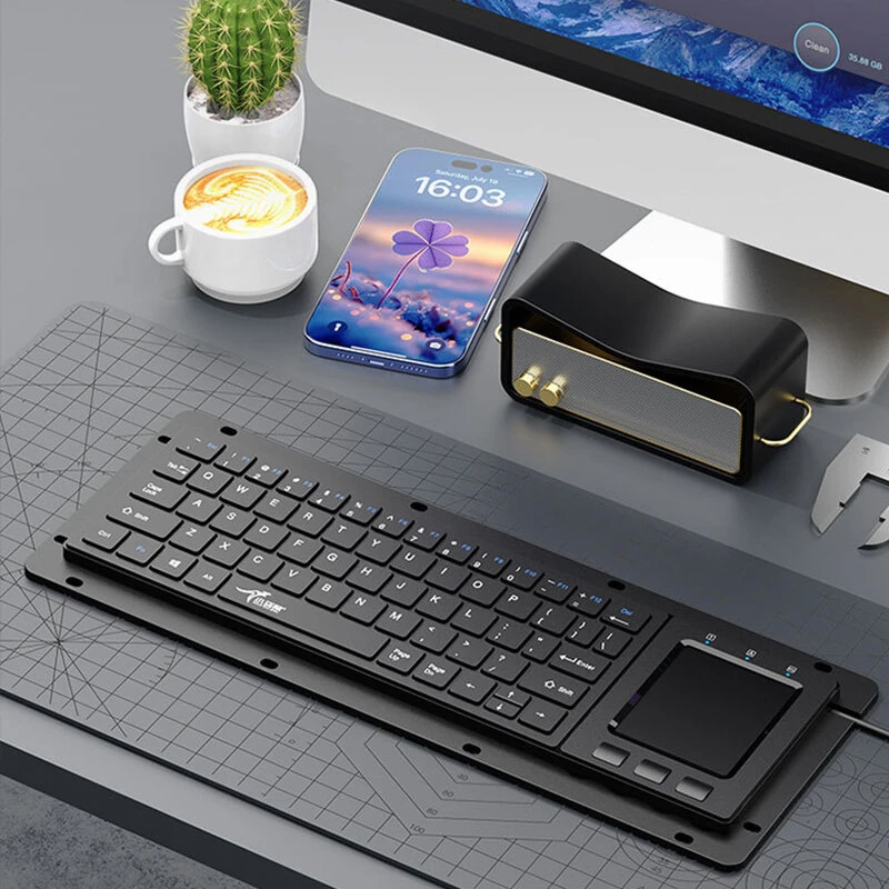 Xiao Dai Shu DS-9898 Trackball Touch Industrial Keyboard 64-Key USB Integrated Touchpad Gesture Control Keyboards for CNC PC — view 7