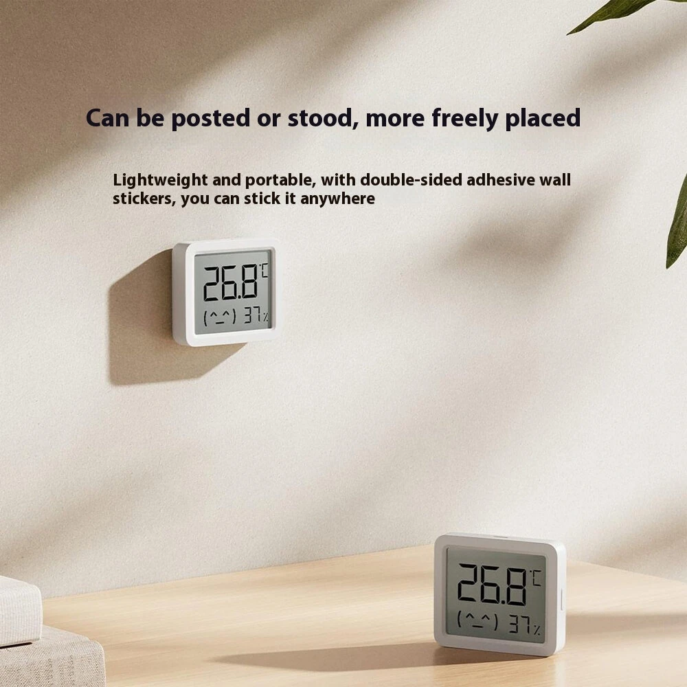 XIAOMI Mijia Smart Temperature Humidity Sensor 3 Mini 0°C-60°C Range Bluetooth 5.0 High Precision Compact Hygrometer with LCD Display and Wall Sticker — view 3