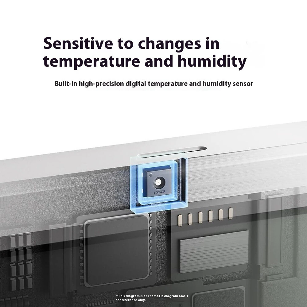 XIAOMI Mijia Smart Temperature Humidity Sensor 3 Mini 0°C-60°C Range Bluetooth 5.0 High Precision Compact Hygrometer with LCD Display and Wall Sticker — view 5