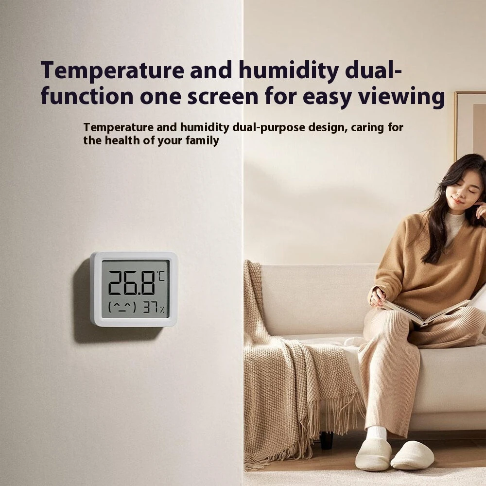 XIAOMI Mijia Smart Temperature Humidity Sensor 3 Mini 0°C-60°C Range Bluetooth 5.0 High Precision Compact Hygrometer with LCD Display and Wall Sticker — view 8