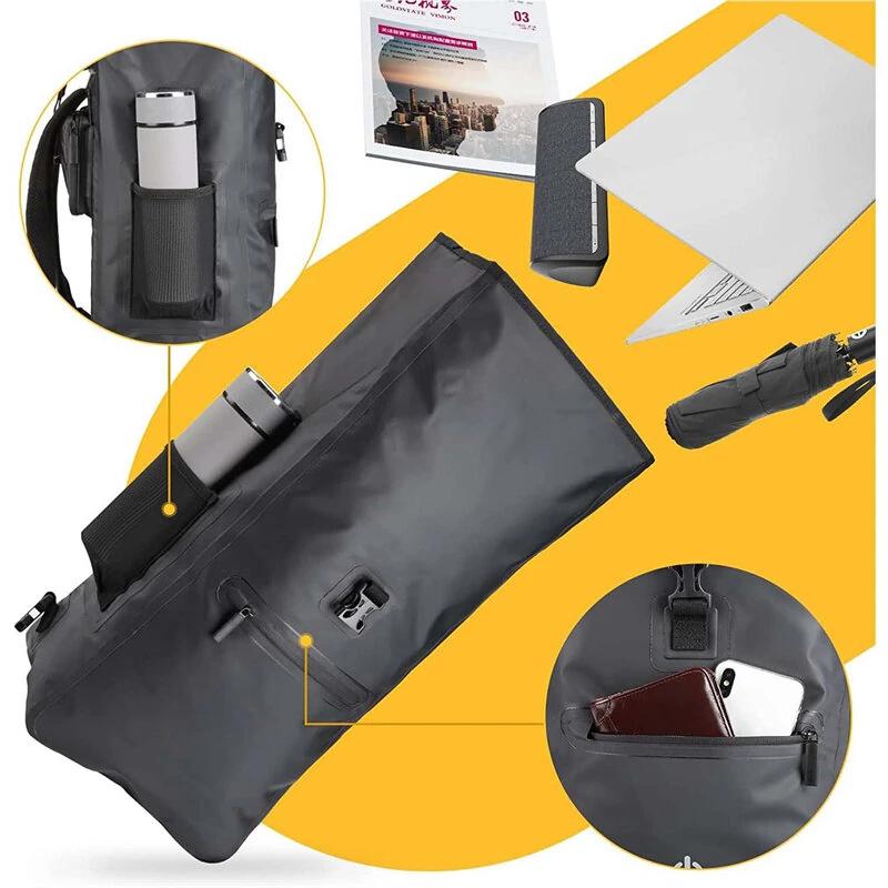 Xmund 3-in-1 Waterproof Bicycle Pannier Backpack 23L IPX6 Roll Top Convertible Laptop Bag — view 3