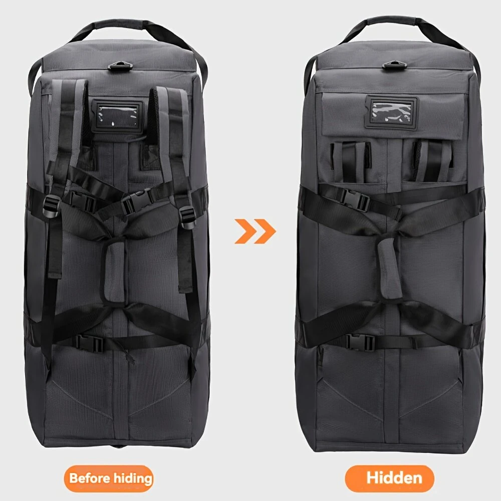 Xmund 60L Large Capacity Rolling Duffle Bag Foldable Travel Luggage with Wheels Convertible Backpack Fine Fabric Airline Check In Airplane Moving Bag — view 3