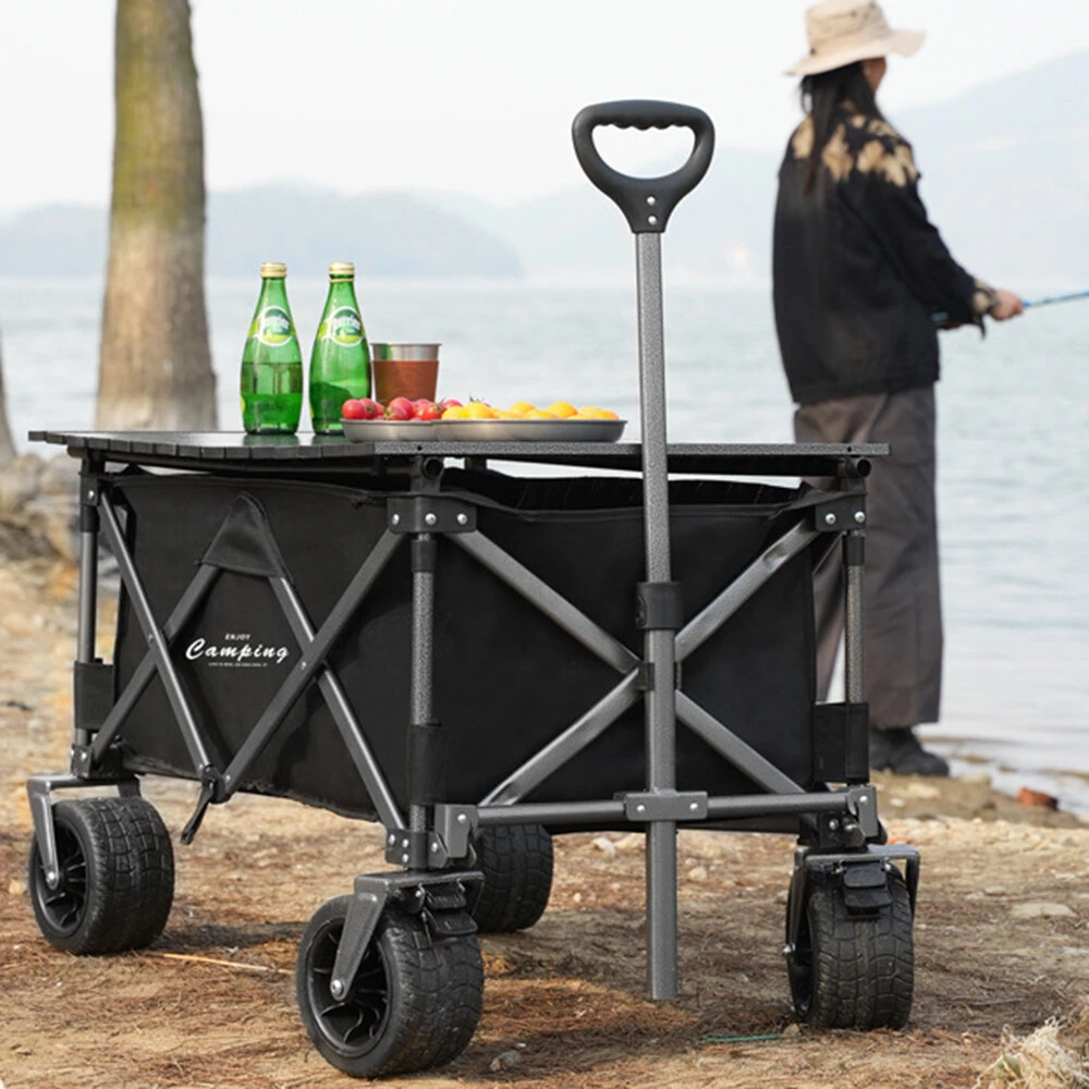 Xmund Big Tank Wheels Beach Wagon Sand with 360 Degree Rotation Dual Brake Wheel Large Capacity Foldable Cart Garden Outdoor Picnic — view 3