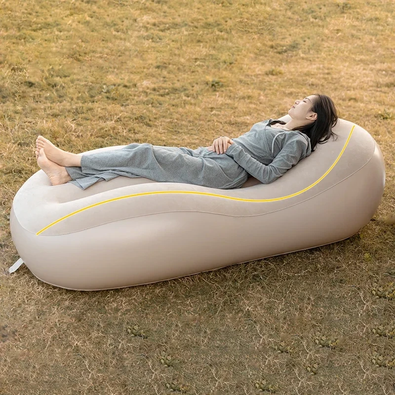 Xmund Fast Inflatable Air Sofa Bed, Outdoor Portable Air Mattress, Lazy Camping Automatic Inflatable Sleeping Mat 175*68cm