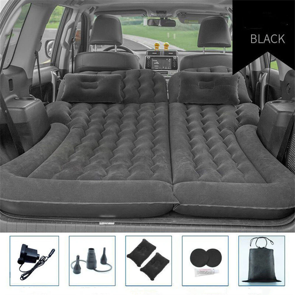 Xmund Foldable Air Mattress Camping Bed Car Air Mattress Vehicle Inflatable Thickened Travel Bed Sleeping Pad Camping Accessory SUV Car Supplies — view 5