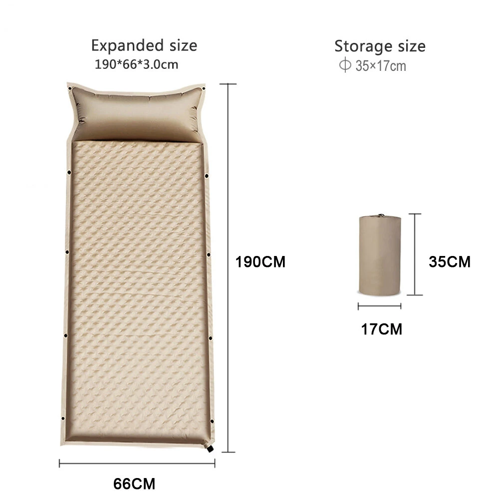 Xmund Soft Inflatable Camping Mattress with Integrated Pillow Snap Fastener Splicing Wave Surface for Comfortable Outdoor Trave,Camping-190*130cm — view 8
