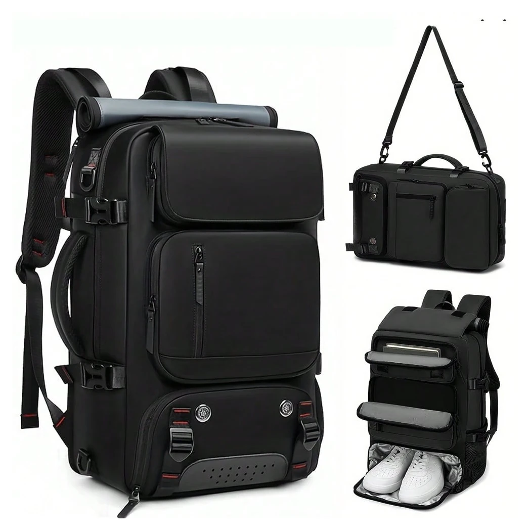 Xmund Unisex Travel Backpack Cabin Bags Multi-functional Shoulder/Handbag Laptop Compartment Ideal for Camping Hiking Daily Commute School Waterproof Lightweight