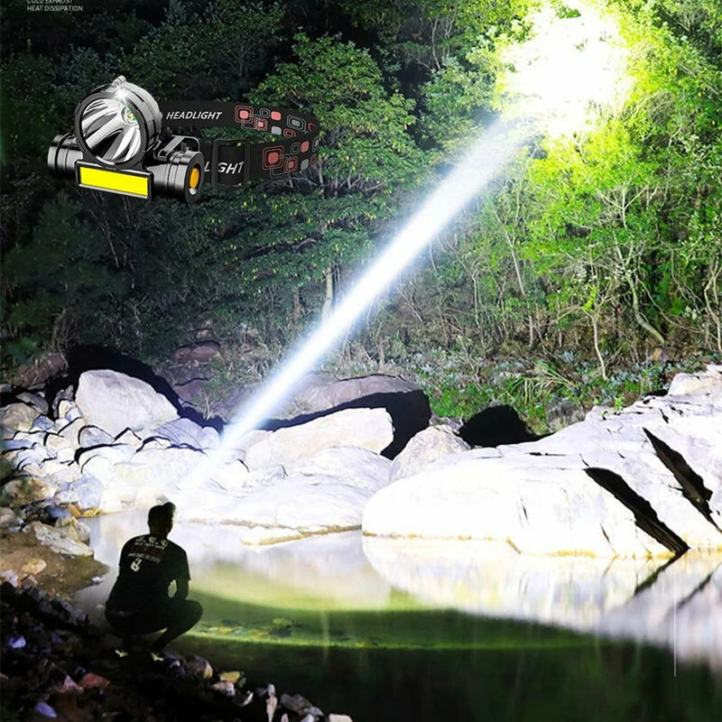 XMUND Waterproof LED Headlamp Handfree COB Work Light with Magnet USB Headlight Built-in Battery Suit for Fishing Camping — view 11