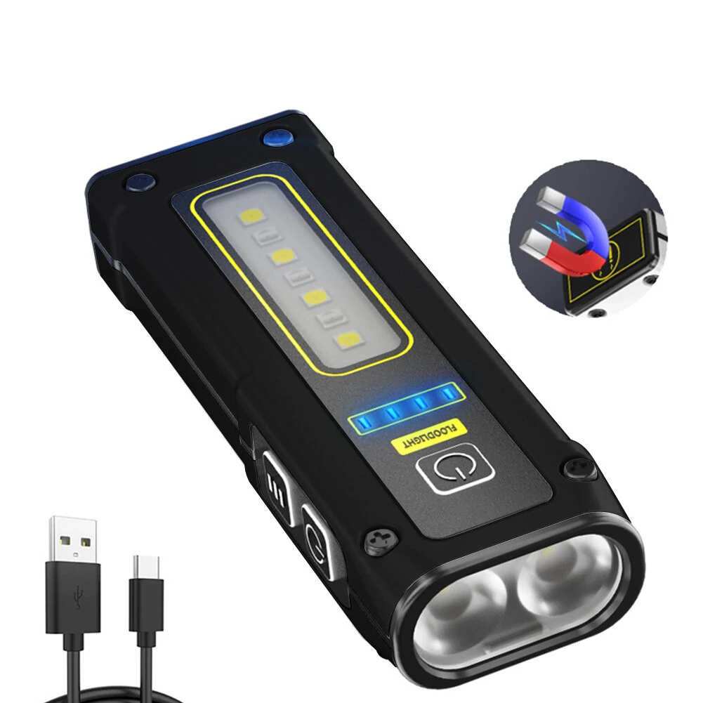 XPG COB LED Flashlight 2000mAh 7Gear Double Light Source Flashlight Mini Torch Magnet Emergency Power Bank Portable Outdoor Camping Light — view 2