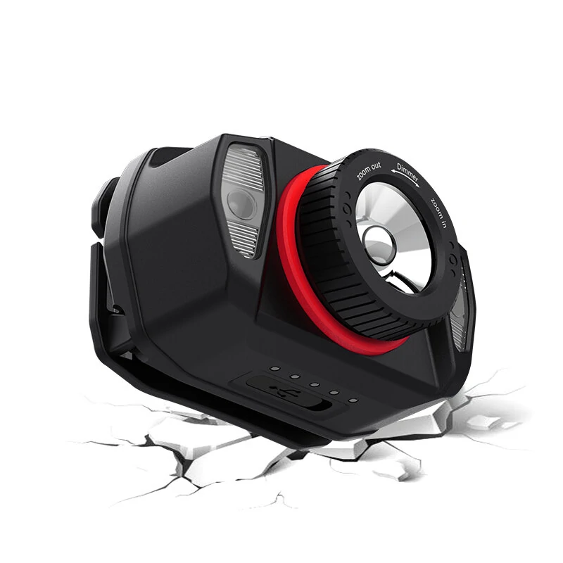 XPG+LED Strong Headlamp LED Head Light Built-In Battery Usb Charging New Wave Sensing Zoom Strong Head Light — view 4
