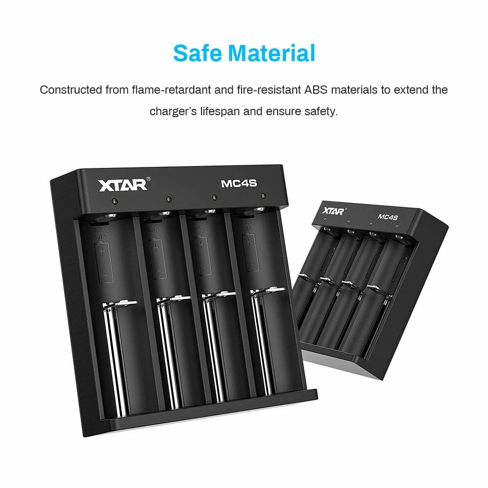 XTAR MC4S USB Type-C Input Li-ion & Ni-MH Battery AAA AA Charger 4-slot Battery Charger for 3.6V 3.7V Flashlight's 18650 26650 1.2V Ni-MH Ni-CD Household Batteries — view 5