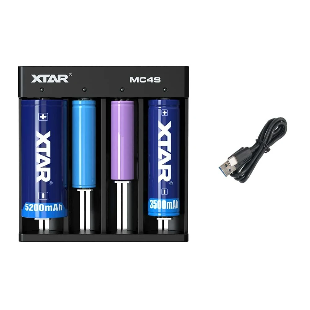 XTAR MC4S USB Type-C Input Li-ion & Ni-MH Battery AAA AA Charger 4-slot Battery Charger for 3.6V 3.7V Flashlight's 18650 26650 1.2V Ni-MH Ni-CD Household Batteries — view 8