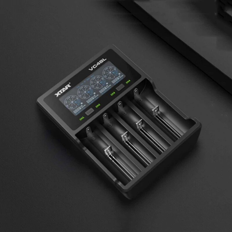 XTAR VC4SL QC3.0 LCD Screen Display 3.6V/3.7V/1.2V Li-ion Battery Charger 4-Slots Type-C Fast Charging Current Optional for 18650/21700 AAA AA Battery — view 5
