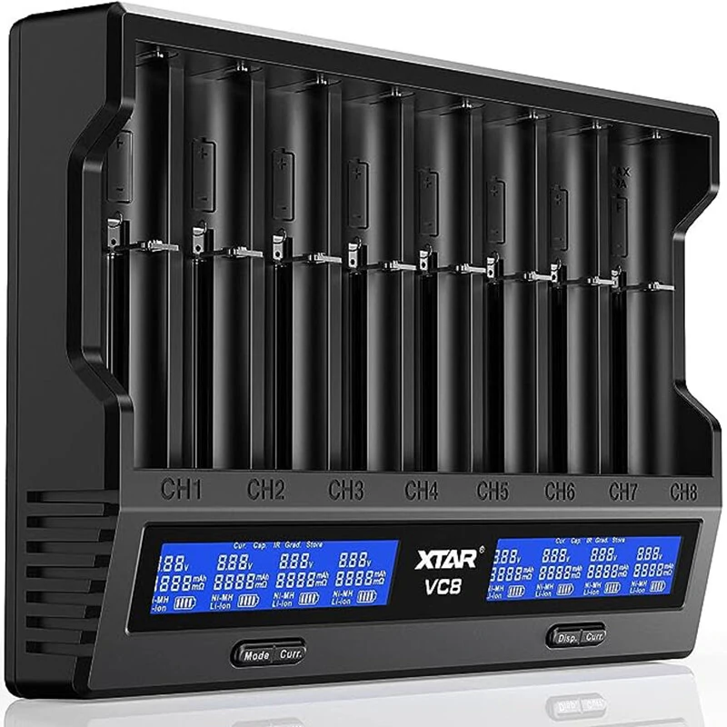 XTAR VC8 21700 18650 Intelligent Battery Charger Type-C Fast Charging Smart Charger LCD Display Li-ion IMR Ni-MH Ni-Cd AA AAA C 16340 26650 14500 18650 Flashlight Cells Charger — view 2