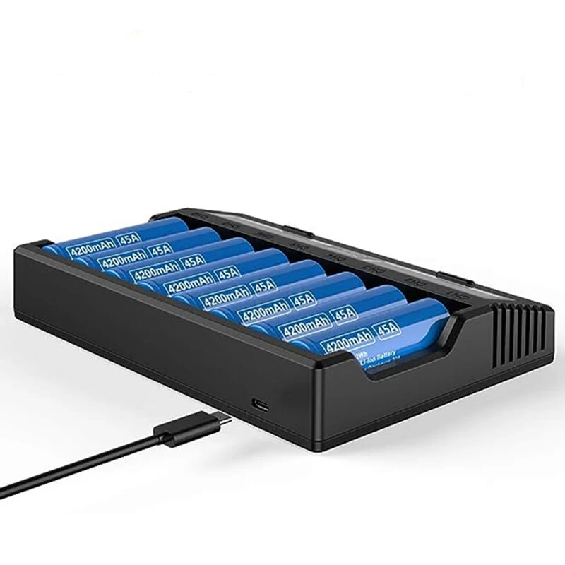 XTAR VC8 21700 18650 Intelligent Battery Charger Type-C Fast Charging Smart Charger LCD Display Li-ion IMR Ni-MH Ni-Cd AA AAA C 16340 26650 14500 18650 Flashlight Cells Charger — view 4