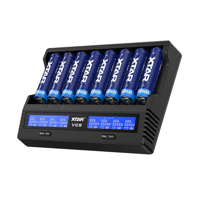 XTAR VC8 21700 18650 Intelligent Battery Charger Type-C Fast Charging Smart Charger LCD Display Li-ion IMR Ni-MH Ni-Cd AA AAA C 16340 26650 14500 18650 Flashlight Cells Charger — view 7